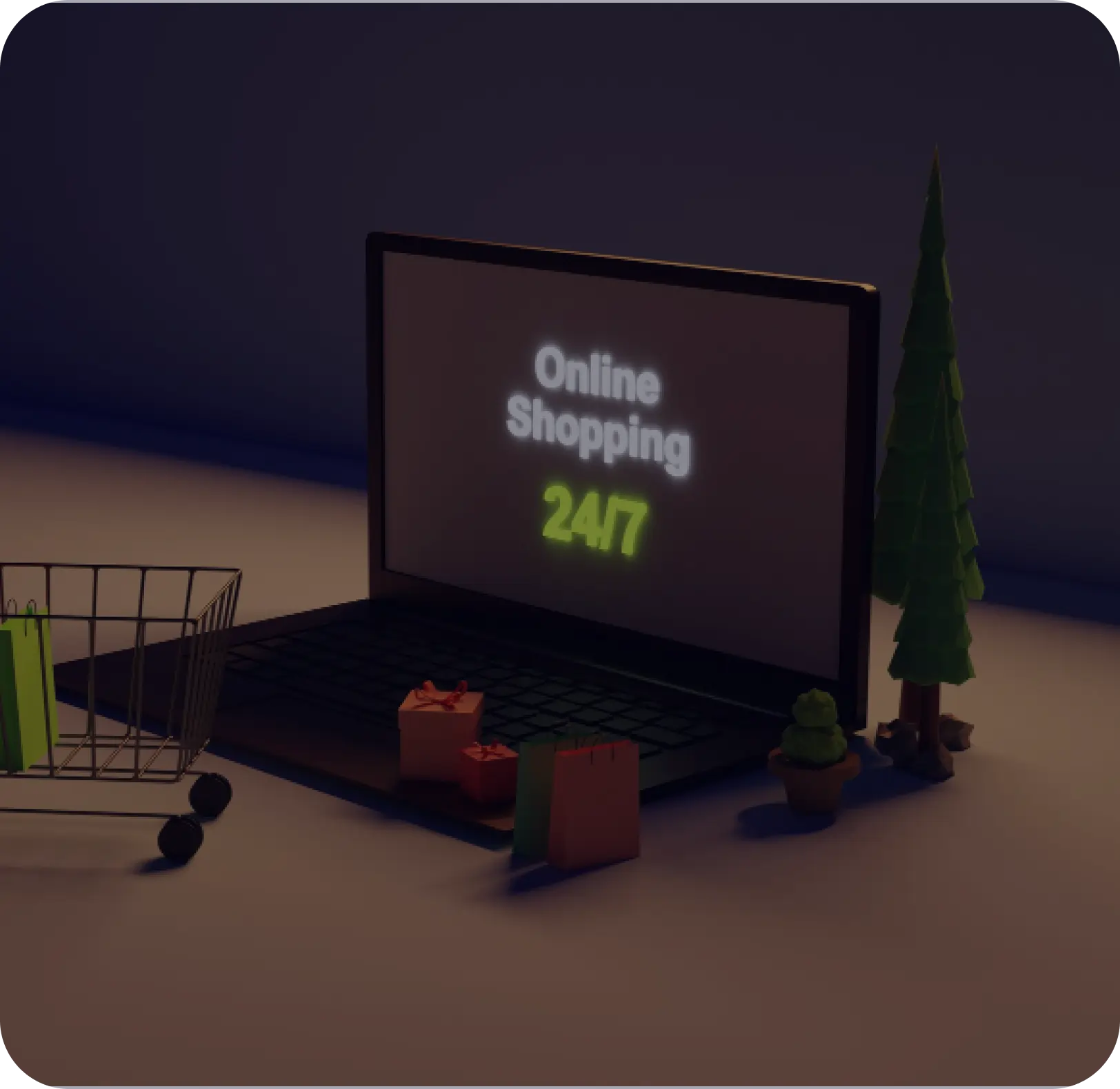 Laptop displaying online shopping